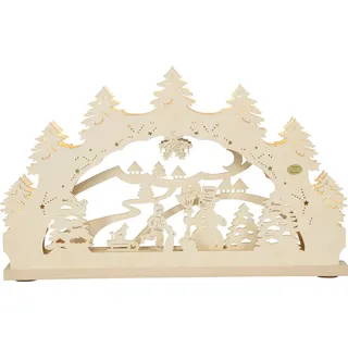 Saico Original LED Schwibbogen 3D-Lichterbogen, mit Wechselmotiv Winterwald, weihnachtliche Dekoration
