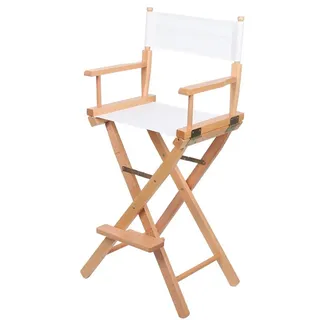 DiicMa Regiestuhl Make-up-Artist-Stuhl klappbarer Regiestuhl tragbarer Holzstuhl, Faltbarer Make-up-Artist-Stuhl (Color : White)