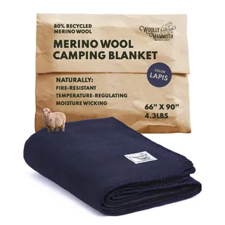 Woolly Mammoth Woolen Company Woolly Mammoth Wolldecke Explorer-Kollektion - 167 x 230 cm, 80% Merinowolle - Strapazierfähige Outdoor- & Campingdecke - Wärmendes Schurwollplaid - Für Picknick & Auto