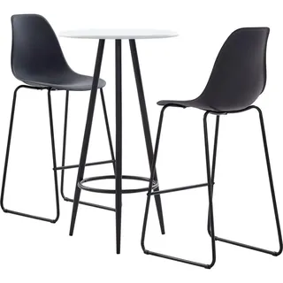 vidaXL 3-tlg. Bar-Set Kunststoff Schwarz - Schwarz