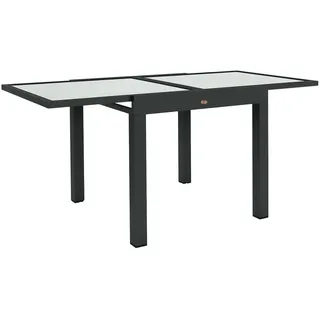 Outsunny Gartentisch ausziehbar 160 x 80 x 75 cm Schwarz/Grau
