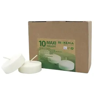 luterna 100% ÖKO-MAXI-TEELICHTER aus regionaler Bio-Masse, BIOKEMA, Ø58 mm, Brenndauer ca. 12h, ohne Aluminiumhülle, 10 Stück pro Verpackung