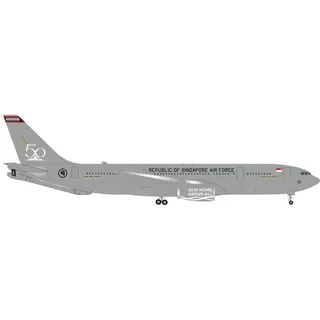 HERPA Modellflugzeug Republic of Singapore Air Force Airbus A330 MRTT, RSAF 50 Years 761, Miniatur im Maßstab 1:500, Sammlerstück, Modell ohne Standfuß, aus Metall