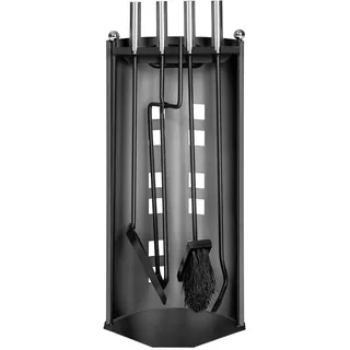 tectake Kaminbesteck ,23 x 14,5 x 58 cm,grau , Metall , 14.5x58x23 cm , Elektrogeräte, Heizgeräte, Elektrokamine