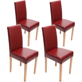 Mendler Esszimmerstuhl Littau Kunstleder rot 4er Set