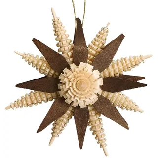Christbaumschmuck mit Ringelbäumchen & Kieferblätter Natur/Braun Ø 7cm NEU