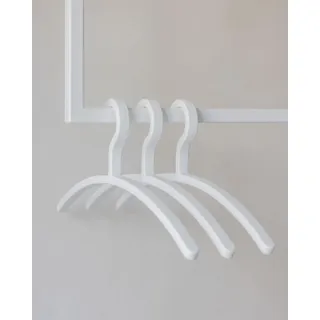 Metallbude Kleiderbügel FAY - 3er Set Weiß - Bügel Kunststoff - Modernes & Platzsparendes Design - Leichtes Material - 46 cm