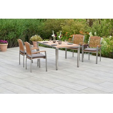 Bild von Garten-Essgruppe »»Keros««, (Set, 9 tlg., Inkl. Sitzkissen, Edelstahlgestell), Tisch: LxB: 150x90 cm, beige