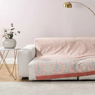 Bassetti Indian Roses Foulard aus 100% Baumwolle in der Farbe Elfenbein 41, Maße: 270x270 cm - 9332307