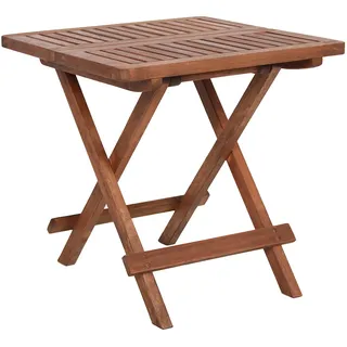 Holz Beistelltisch klappbar natur geölt - 50 x 50 cm - Eukalyptus Tisch für Garten und Balkon