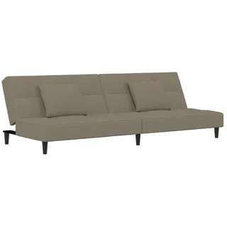 Schlafsofa 2-Sitzer mit 2 Kissen Hellgrau Samt - Grau, Hellgrau