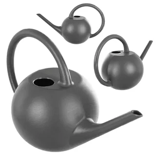 KADAX Gießkanne 1,2L, kleine Blumengießkanne aus Kunststoff für Zimmerpflanzen, Giesskanne mit langem Ausgießer für einfache Bewässerung, Gartengießkanne (Grau)