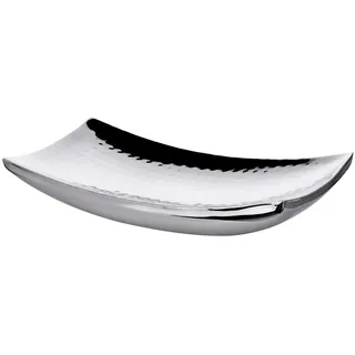 Edzard Schale Dallas, rechteckig, 30 x 18 cm, gehämmert | Edelstahl hochglanzpoliert, Dekoschale, Obstschale, Geschenk, Tischdeko, Geschenkidee, Servierschale, Deko Wohnzimmer