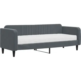 Tagesbett mit Matratze Dunkelgrau 80x200 cm Samt - Grau, Dunkelgrau