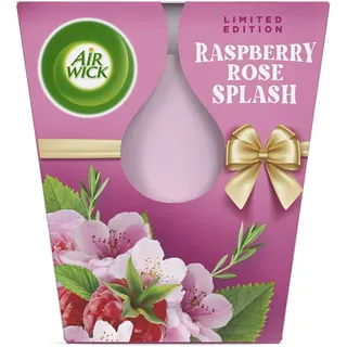 Air Wick Wohlfühl-Duftkerze XL im Glas – Duft: Raspberry Rose Splash – Bis zu 40 Stunden Brenndauer – Enthält natürliche ätherische Öle – 220 g Duftkerze