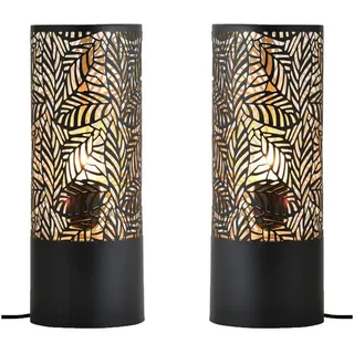 Marrakesch Orient & Mediterran Interior Tischlampe Schwarz 2 St.