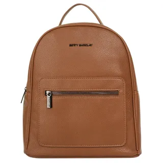 Cityrucksack BETTY BARCLAY, Damen, Gr. B/H/T: 24cm x 28cm x 12cm, onesize, braun (cognac), Kunstfaser, Rucksäcke Cityrucksack
