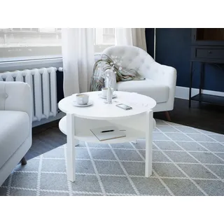 Forte Couchtisch Tobago Weiß Holzwerkstoff 74,4 x 45,5 x 74,4 cm
