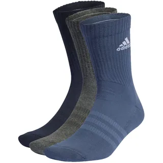 adidas Unisex Kinder Cushioned Crew Socks 3 Pairs, Legend Ink/Preloved Ink/Dark Grey Heather, 2-3 Years