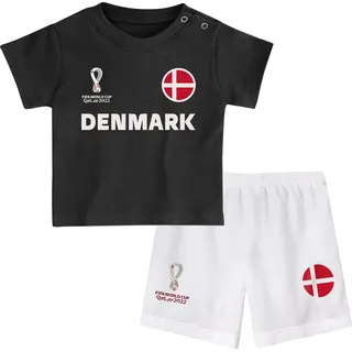 FIFA Unisex Kinder Official World Cup 2022 Tee & Short Set, Toddlers, Denmark, Alternate Colours, Age 4, White, Large