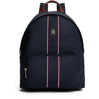Rucksack TOMMY HILFIGER "POPETTE DOME BACKPACK CORP", Gr. B/H/T: 28cm x 35cm x 15cm, dunkelblau, Textil, Rucksäcke Rucksack, Unisex Cityrucksack, Businessrucksack mit verstellbaren Tragegurten
