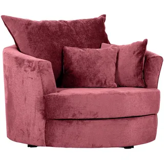 None Carryhome Sessel, Bordeaux, Textil, Füllung: Polyester, Schaumstoffflocken,Polyester, Schaumstoffflocken, 115x72x115 cm, Sitzfläche 360° drehbar, Wohnzimmer, Sessel, Polstersessel