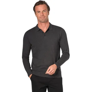 Brook Taverner - "Casper" Poloshirt für Herren Langärmlig PC5220 (XL) (Holzkohle) - Schwarz