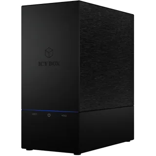 Icy Box IB-RD3621U3 Externes RAID-System für 2x 3.5" SATA (3.5"), Festplattengehäuse, schwarz,