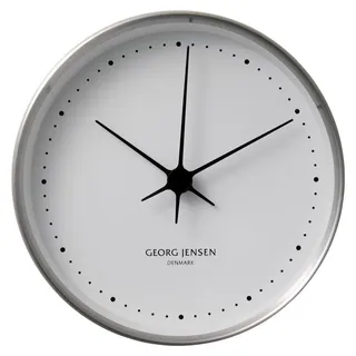 Georg Jensen - KOPPEL Wanduhr 22 cm, Edelstahl mit weißem Ziffernblatt - Silber