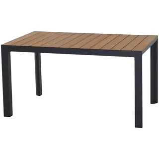 Siena Garden Silva Gartentisch 140 x 90 x 74 cm Anthrazit/Teak