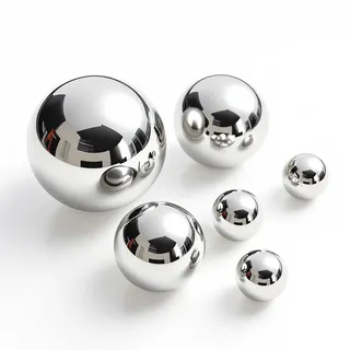 Spetebo Edelstahl Dekokugel Silber glänzend für Zierbrunnen in 3 Größen 2cm bis 6 cm - 6er Set - Metall Hohlkugel für Dekobrunnen - Garten Deko Kugel Metallkugel Gartenkugel Teichkugel Schwimmkugel