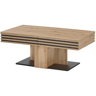 Livetastic Couchtisch , Schwarz, Eiche Artisan , Holzwerkstoff , 2 Schublade(n) Schubladen , rechteckig , Sockel , 60x45x110 cm , Wohnzimmer, Wohnzimmertische, Couchtische, Couchtische mit Stauraum