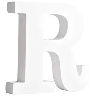 Rayher MDF-Buchstabe R, weiß, 10,7 x 11 cm, Stärke 2 cm, 3D-Buchstaben Holz, Holz-Buchstaben FSC zertifiziert, 64557102