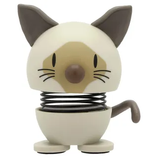 Hoptimist Siamese Cat Figure – Wobbly Desk Pet – Fun Office Gadget – Collectible Gift for Men and Women – Danish Design – ABS Plastic – 5.7 x 4.8 cm – X-Small – Beige