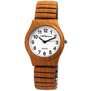 Adrina Damen - Armbanduhr Edelstahl Zugarmband Analog Quarz 1700045 (Orange)