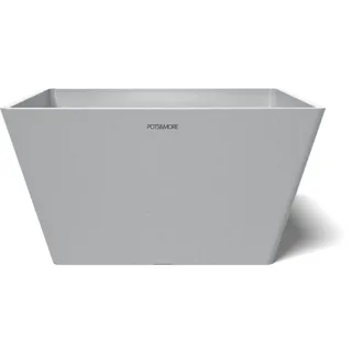 pots&more Pflanztopf Prismo bowl 31 (ø 31 cm, eckiges Design, Farbe Hellgrau, Höhe 16,3 cm, Übertopf Kunststoff, für Zimmerpflanzen) VP323102