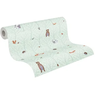 A.S. Création Vliestapete Wald Tiere Kinderzimmertapete grün FSC®