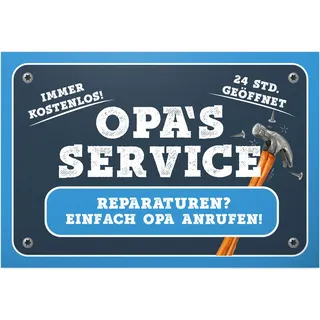 DankeDir! Opa’s Werkstatt Wanddeko Schild - Süßes Geschenk für Opa, Großvater oder Großeltern - Modernes Kunststoffschild 30 x 20 cm - Wand- und Türschild