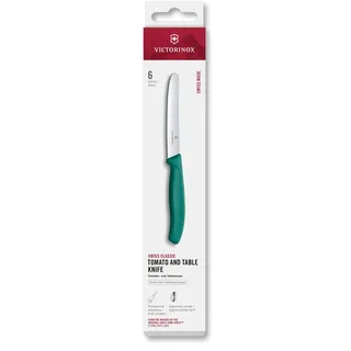 Victorinox Swiss Classic Tomaten-/Tafelmesser-Set 6-tlg. 11 cm Wellenschliff Grün