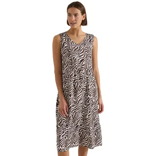 Cecil Midikleid mit V-Neck und Zebraprint Brown Cacao XXL