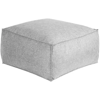 Beliani Pouf Mukki 50/50/30 cm , Grau , Textil , Quadratisch , 50x30x50 cm , Wohnzimmer, Sessel, Hocker & Hockerbänke, Poufs