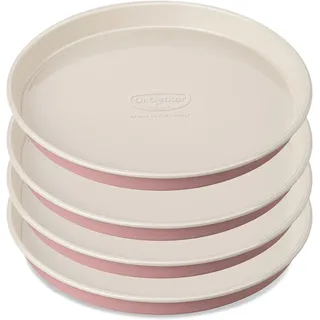 Dr. Oetker Retro Design, runde Kuchenform mit zweifarbiger (Farbe: Rosa/Creme), Menge: 4 Stück