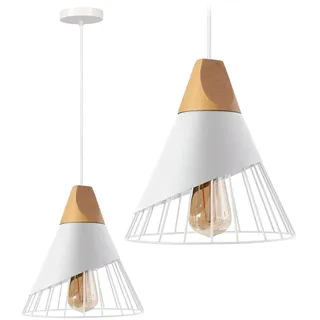 tooLight Pendellampe App226-1Cp Skandinavisch Metall 1-Lichtquelle E27 25X25X28-118Cm Einstellbar - Weiß