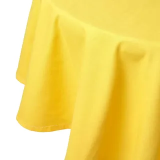 Homescapes Tischdecke gelb rund 178 cm, 100% Baumwolle , Textil , Uni , Rund , 178x178 cm , Oeko-Tex® , Heimtextilien, Wohntextilien, Tischwäsche, Tischdecken