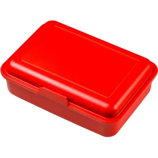 Brotdose Kinder – "School-Box" mittel  Germany und BPA-frei, robuste Lunchbox mit Klickverschluss für Schule,Kindergarten & Freizeit - standard-rot - Rot
