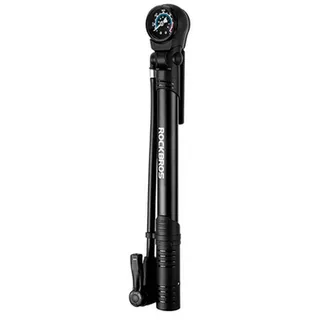ROCKBROS Fahrradpumpe mit Manometer – Schwarz