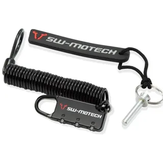 SW-Motech Diebstahlsicherung für EVO Tankrucksack Sicherungsstift/Motorradtaschen-Kabelschloss, BLACK, EVO / PRO