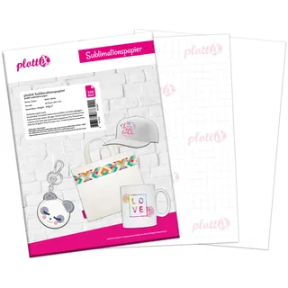 plottiX Sublimationspapier weiß, 100 Blatt