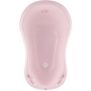 Hylat Baby Praktische Babywanne mit Stöpsel - TÜV Rheinland zertifiziert - stabil und bequem, ideal für sicheres Baden in den ersten 12 Monaten - Lite-Kollektion - Farbe: Rosa, Motiv: Friends