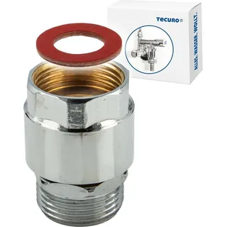 tecuro Rohrbelüfter für Auslaufventile und Zapfhähne, Innengewinde 3/4 x Außengewinde 3/4, Messing CW617N, verchromt